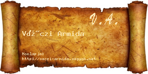 Váczi Armida névjegykártya